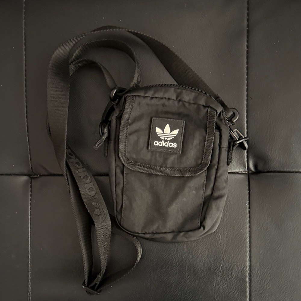 adidas Black Small Crossbody Pouch with Trefoil Logo